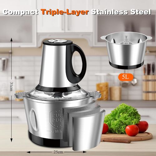 5L Electric Meat Grinder, 3-Speed Multi-function Food Processor
