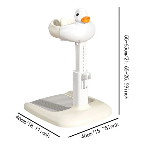Portable Non-slip Duck Shaped Baby Bath Racks  Shower Helper Handle  Adjust Length   Send a stool!