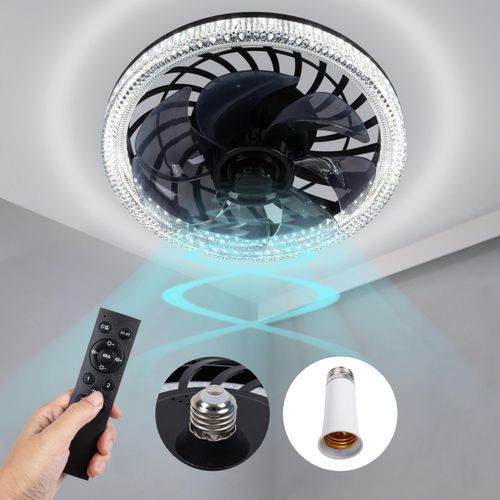 Socket Ceiling Fans with Lights, Dimmable Fan Light with Remote Control