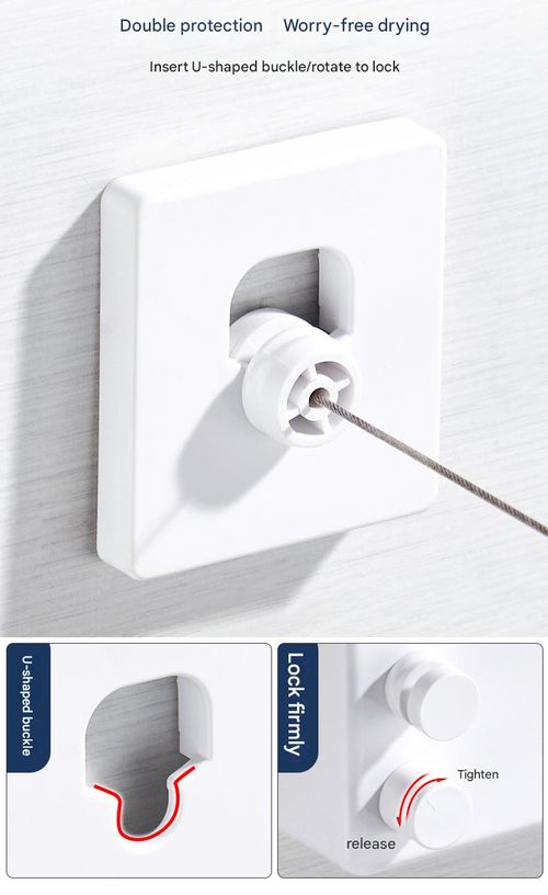 4.2M Household Double-Wire Clothes Drying Rod   For wall mounting on the balcony of hotel bathrooms