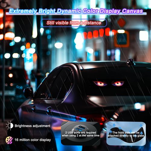 Colorful Programmable Flexible Devil Eyes Light, DIY Car Dynamic LED Smart Colorful Eye Lamp