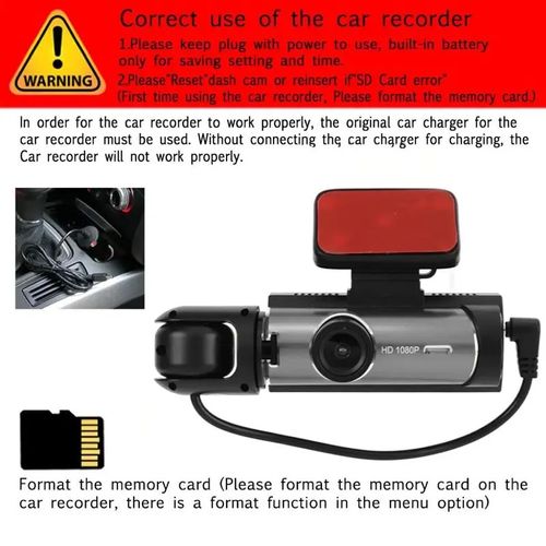 Front & Inside Dash Camera for Car with 32GB Memory Card
