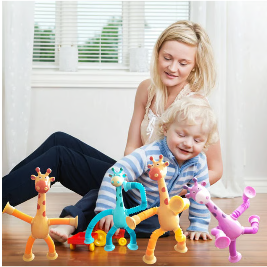 🔥Childen's Day Sale ✨Telescopic suction cup giraffe toy🦒