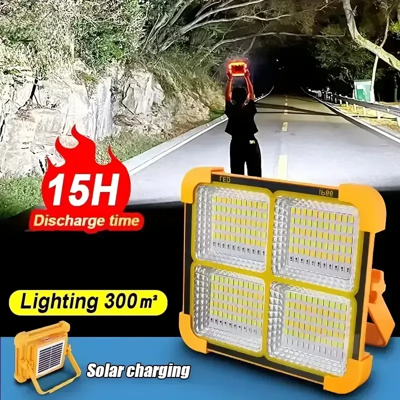 🔥🔥Powerful battery life! Outdoor solar spotlight + large portable power bank. This multi-functional combination device eliminates the worry of power outages at any time