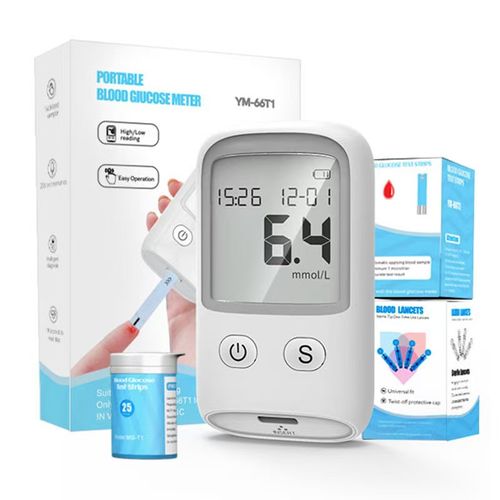 🔥Fully automatic blood glucose meter, code-free blood glucose tester (1 host + 1 test pen + 50 test papers + 50 blood collection needles)🔥(Whatsapp after-sales)