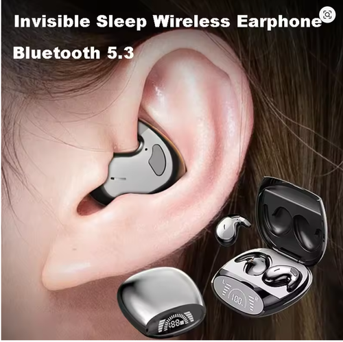 （Black headphones）Wireless Sports Bluetooth Headphones Highend Tws Dual Ear Sleep In Ear Md528 Mini Painless Call Noise Cancelling Thin Headphones