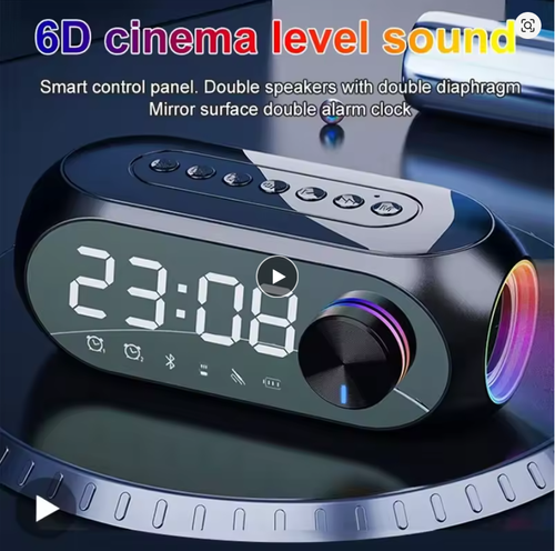 Alarm Clock Radio FM Bluetooth Speaker Portable Subwoofer Caixa De Som Sound Box Music Wireless Mini Woofers Bocina Lamp Column