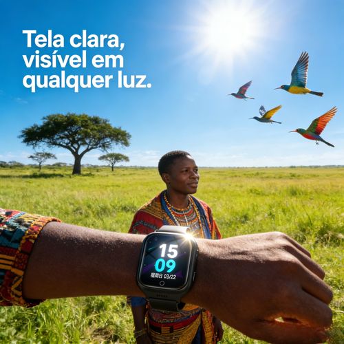 Relógio Inteligente: Tela Clara & Preço Acessível para o Dia a Dia em Angola!