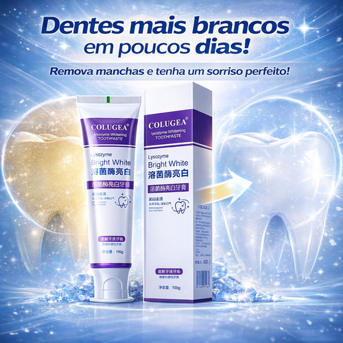 🔥 Clareamento Rápido dos Dentes em 7 Dias | Pasta de Dente Premium com Lisozima