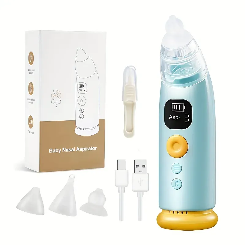 Rechargeable Baby Nasal Aspirator – Adjustable Suction with Soothing Music & Light