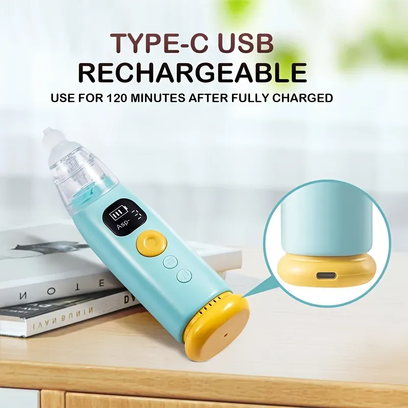 Rechargeable Baby Nasal Aspirator – Adjustable Suction with Soothing Music & Light