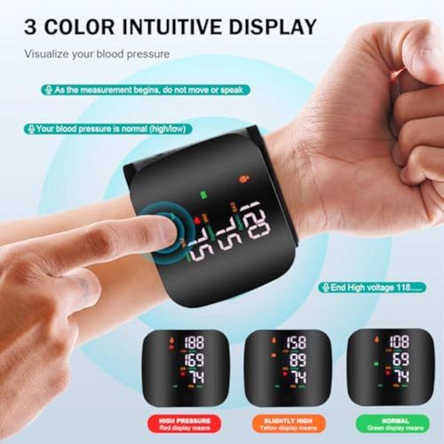 USB rechargeable wrist-type electronic blood pressure monitor, home blood pressure monitoring device.