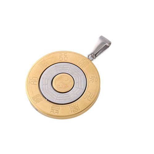 New European and American style Eight Trigrams pendant necklace, featuring a rotatable stainless steel pendant.