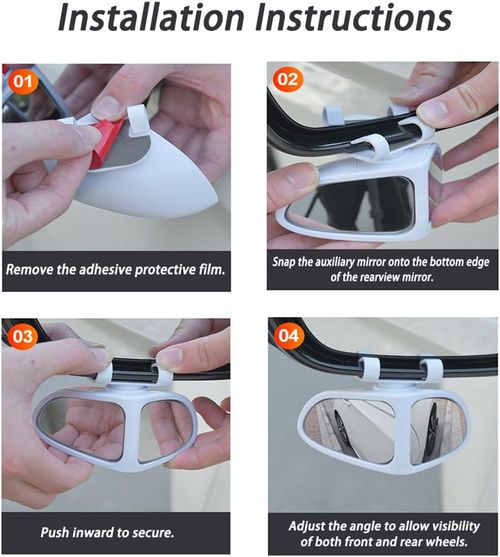 Automotive Blind-Spot Auxiliary Mirrors – 360° Adjustable, Ultra-Clear Wide-Angle Glass Mirrors for Reversing and Enhanced Visibility