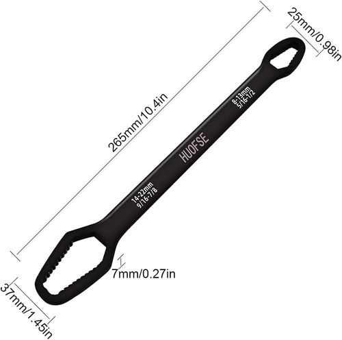 Multifunctional self-tightening wrench (dual-purpose open-end and ring wrench)