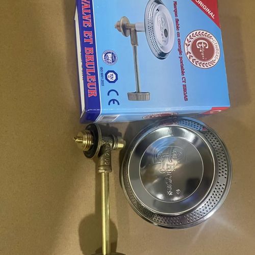 Portable Gas Stove Burner Head with Control Valve, Heavy Duty Cast Iron Single Burner for Outdoor Cooking
