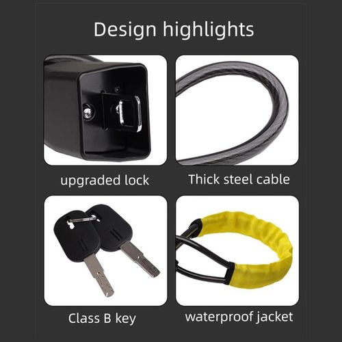 Car Steering Wheel Anti-Theft Lock – Steel Cable Security Lock with Buckle
