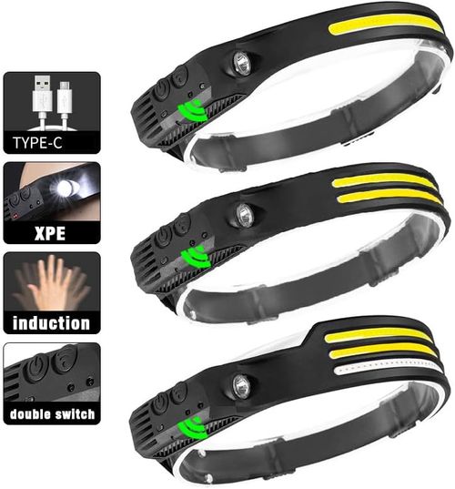 High-brightness, rechargeable, head-mounted fishing headlamp—ultra-bright, lightweight, and portable, featuring motion-sensor activation and an exceptionally long battery life.