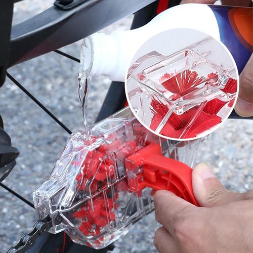 Transparent, visible, immersion-style bicycle chain cleaner – cycling gear and accessories for road bikes