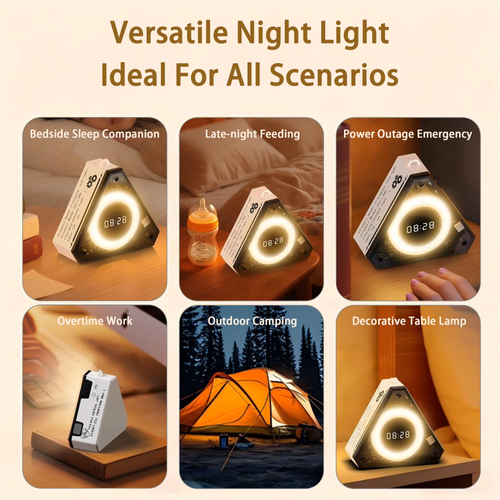 Viral Multifunctional Mecha-Style Nightlight Clock: Bedside Lamp, Reading & Study Light for Kids