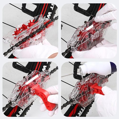 Transparent, visible, immersion-style bicycle chain cleaner – cycling gear and accessories for road bikes