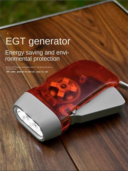 Portable, ultra-bright, mini LED emergency flashlight with manual hand-press power generation