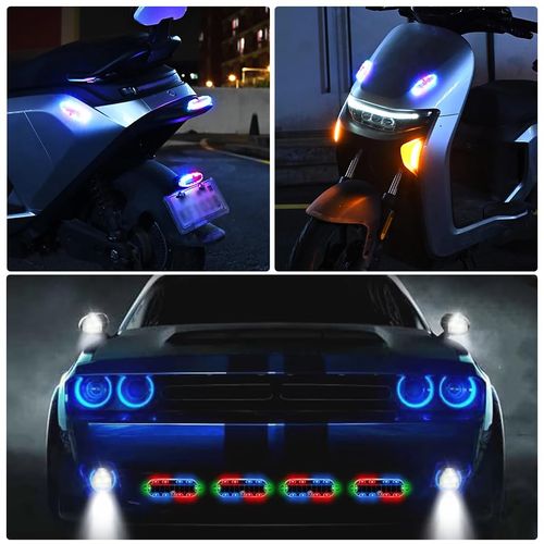 Solar-Powered Multi-Color Strobe Warning Light – Waterproof, High-Brightness Anti-Rear-End Collision Light for Cars and Motorcycles (Night Use)