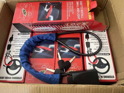Car Steering Wheel Anti-Theft Lock – Steel Cable Security Lock with Buckle