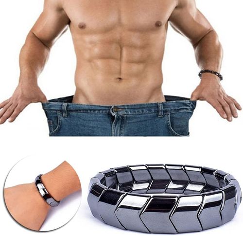 Men's Elastic Hematite Bracelet – Natural Stone Accessory with Square and Diamond Shapes – Single-Strand Yoga Bracelet