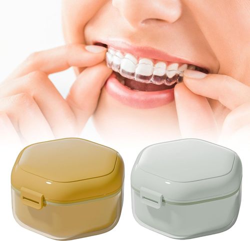 Orthodontic Aligner Case – Portable Storage and Cleaning Container for Clear Aligners, Dental Retainers, and Dentures