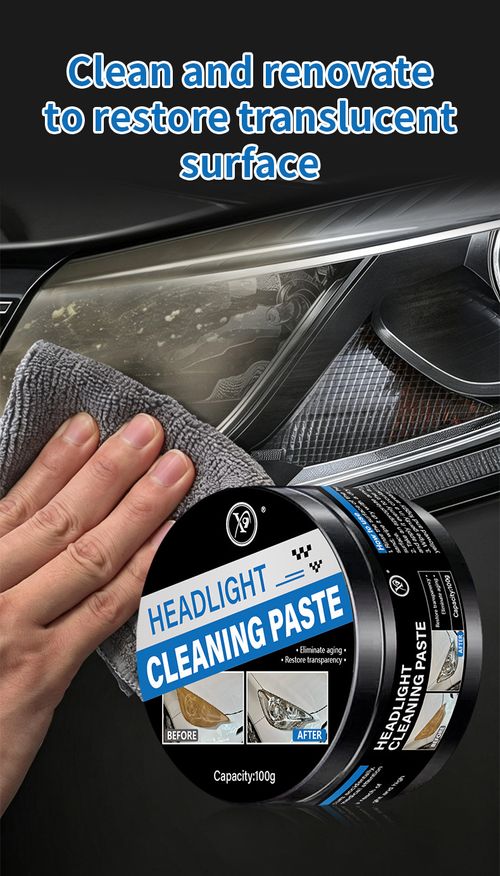 Car Headlight Restoration Paste, Headlamp Cleaner & Polishing Compound for Yellowed, Cloudy and Oxidized Headlights