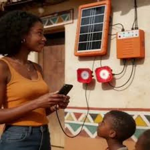 Small-scale home solar power system with 3 lights – a complete mini solar energy storage kit for camping and household use