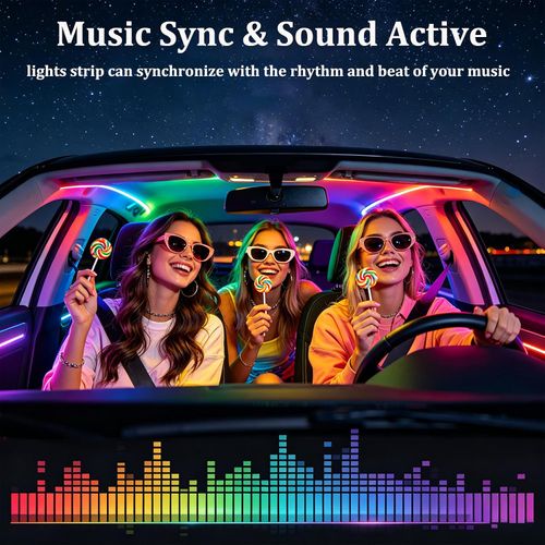Automotive RGB LED Acrylic Ambient Lighting – USB-Powered, No-Installation Required, Dynamic Flowing Light for Center Console Decoration