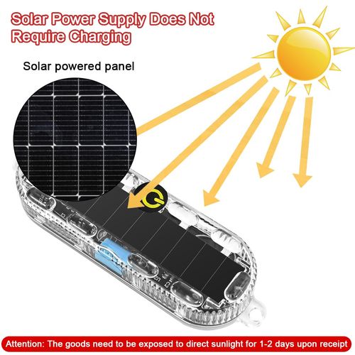 Solar-Powered Multi-Color Strobe Warning Light – Waterproof, High-Brightness Anti-Rear-End Collision Light for Cars and Motorcycles (Night Use)