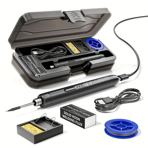 Portable 5V 8W USB-Rechargeable Cordless Soldering Iron – Mini Lithium-Battery-Powered Soldering Tool for Home Repairs