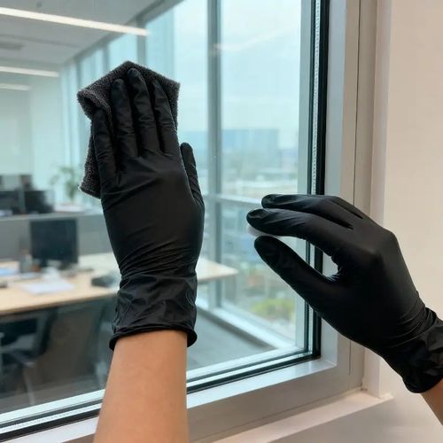 50-Count Black Box: Black, Powder-Free, Food-Grade, Oil-Resistant, Non-Slip, Thickened Nitrile Gloves