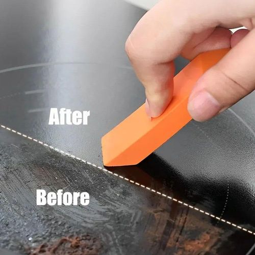 Japanese-style multi-purpose cleaning eraser for kitchen countertops, stainless steel fixtures, and removing limescale from faucets