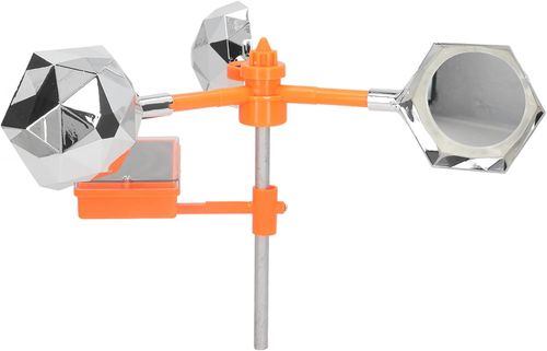 Sanpyl Bird Reflective Deterrent, Solar Sound Light Bird Deterrent for Outside, Keep Birds Away from Farm, 360° Rotating Bird Deterrent Devices for Orchard Field Power Grid Airport