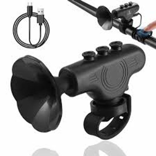 Adjustable, Extra-Loud Electric Horn for Bicycles, E-bikes, and Motorcycles – Rechargeable, Waterproof Cycling Accessory