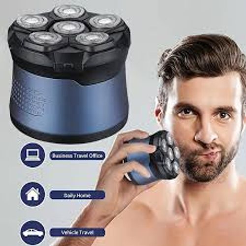 6 Head Electric Head Shaver for Men, Magnetic Detachable Rotary Razor, Waterproof Rechargeable Bald Head Shaver