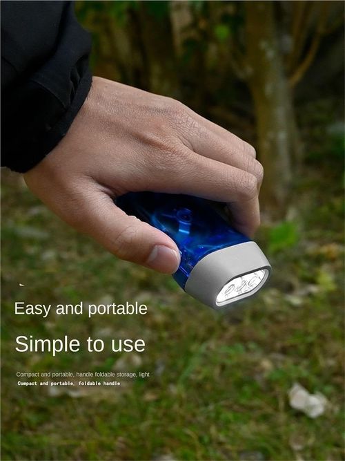Portable, ultra-bright, mini LED emergency flashlight with manual hand-press power generation