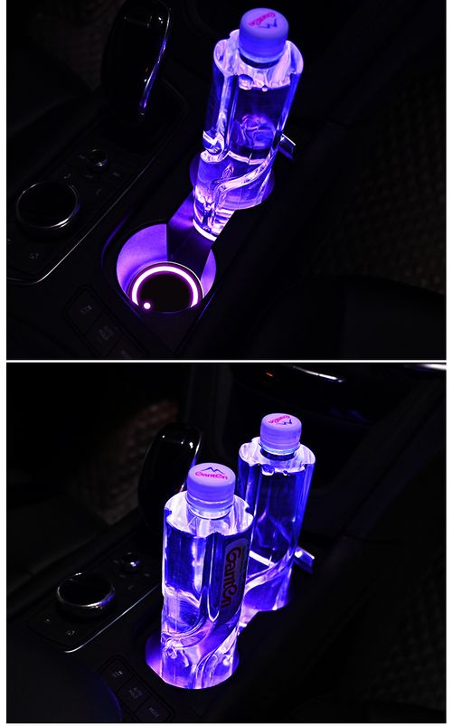 7-Color LED Car Cup Holder Coaster – USB Rechargeable Ambient Mood Light