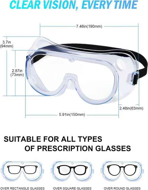 High-definition, windproof, dustproof, and anti-fog transparent protective goggles, fully enclosed men's and women's work safety glasses, protective eye shields