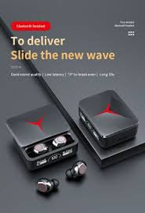 New M90 TWS Bluetooth Earbuds – True Wireless, In-Ear, Sports-Style, Featuring a Stylish Sliding-Cover Case and Digital Display