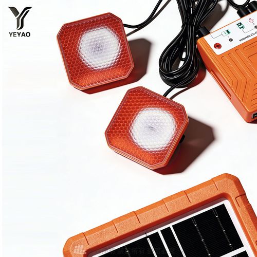 Small-scale home solar power system with 3 lights – a complete mini solar energy storage kit for camping and household use