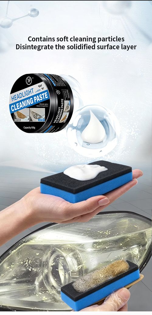 Car Headlight Restoration Paste, Headlamp Cleaner & Polishing Compound for Yellowed, Cloudy and Oxidized Headlights