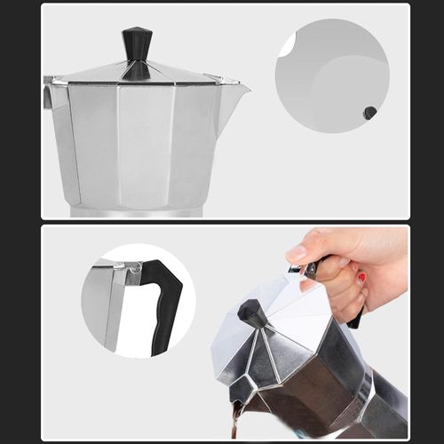 Stovetop Moka Pot Coffee Maker – Italian Style Espresso Maker for Rich Homemade Coffee