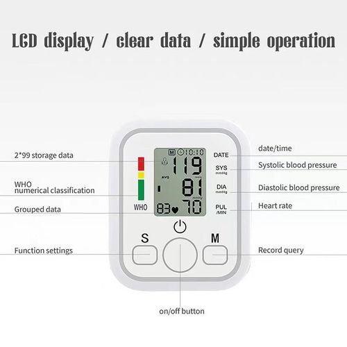Fully Automatic Electronic Blood Pressure Monitor for Home Use – Upper-Arm Style Device with Screen Display (Designed for Cross-Border Export)