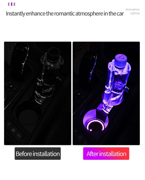 7-Color LED Car Cup Holder Coaster – USB Rechargeable Ambient Mood Light