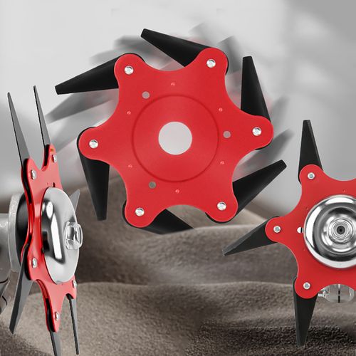 6-Blade Manganese Steel Trimmer Head for Brush Cutters – Rotary Weeding and Clearing Attachment
